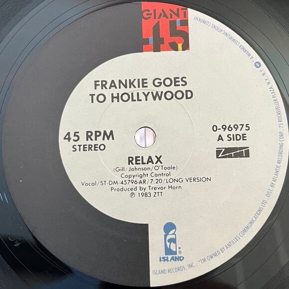 Frankie Goes To Hollywood Relax 45rpm 12" Single 1983 Island 0-96975 - Picture 4 of 7